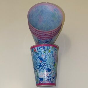 Lilly Pulitzer Pool Cups Set Amalfi Blue Best Fishes